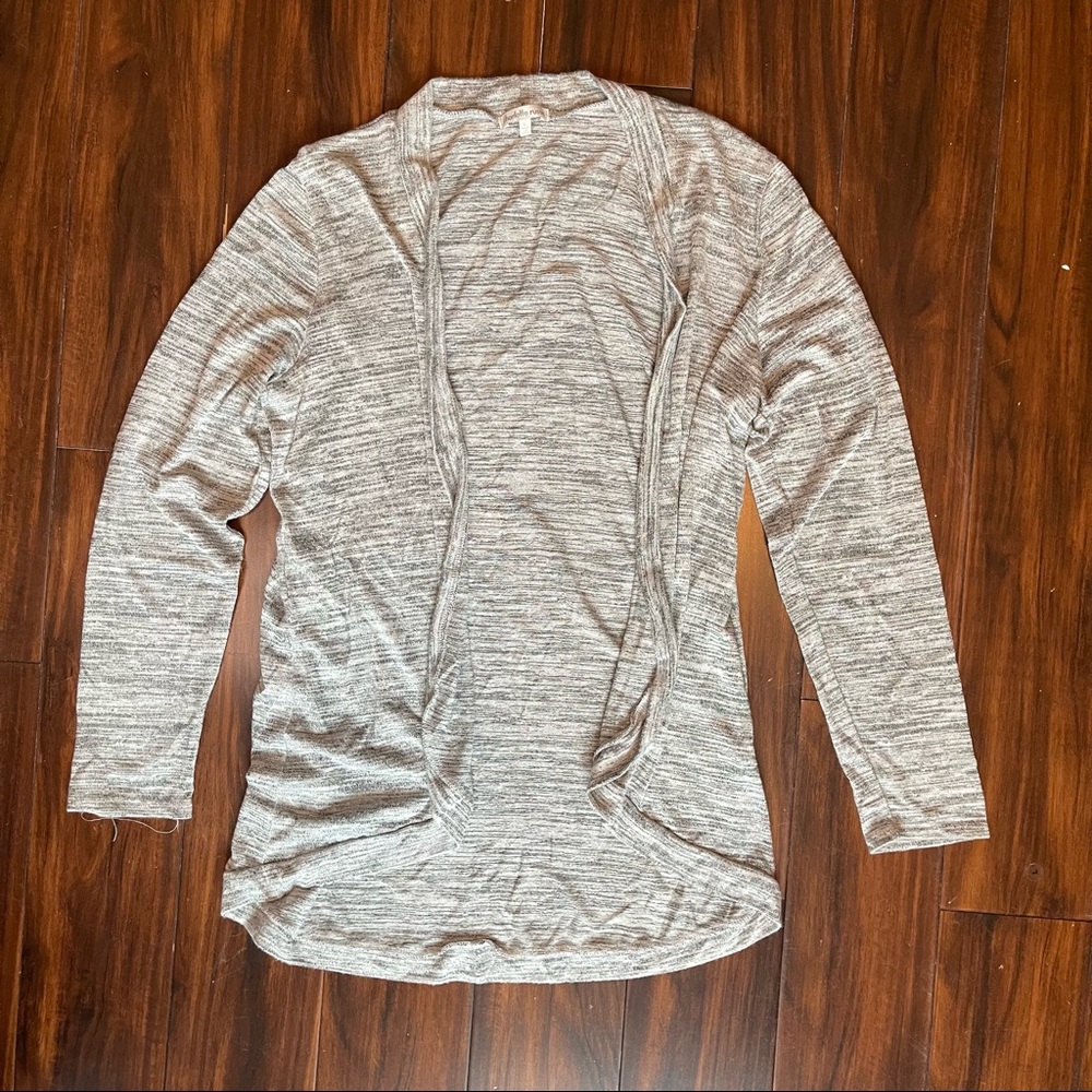 Grey Open-Front Cardigan